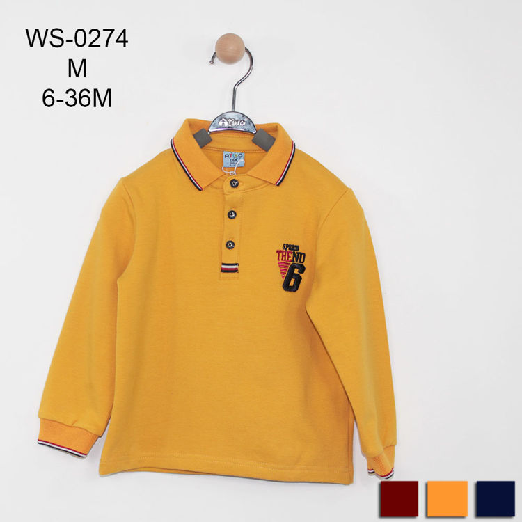 Picture of WS0274 BOYS LONGSLEEVE THERMAL POLO SHIRT